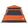 vidaXL Camping Tent Dome 4-Person Gray and Orange Quick Release