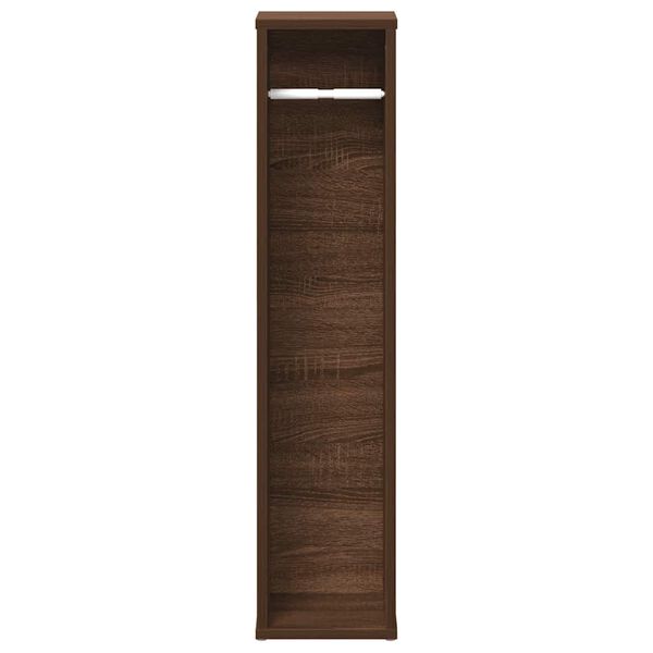 vidaXL Bathroom Cabinet with Roll Holder Brown Oak 20,5x20x90 cm