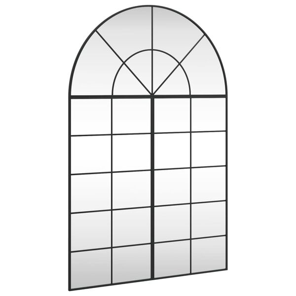 vidaXL Wall Mirror Black Glass, Iron 59.1 x 39.4 in Minimalistic