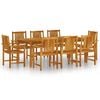 vidaXL Garden Dining Set Natural Wood Solid Acacia wood 9 Piece Durable