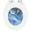 vidaXL WC Toilet Seats 2 pcs with Soft Close Lids MDF Dolphins Design (2x143930)
