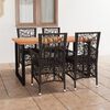vidaXL 5 Piece Patio Dining Set with Cushions Poly Rattan Brown