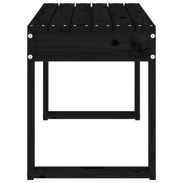 vidaXL Garden Bench Black Solid Pine Wood Standard Durable