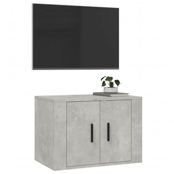 vidaXL Wall Mounted TV Cabinet Concrete grey Engineered wood Medium