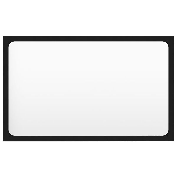 vidaXL Bathroom Mirror Black 23.6"x0.6"x14.6" Engineered Wood