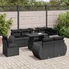 vidaXL Garden Sofa Set Black PE rattan, powder-coated steel, tempered glass