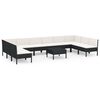 vidaXL Garden Lounge Set Black, Cream White