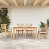 vidaXL Garden Dining Set Natural Wood Solid teak wood 5 Piece Ergonomic