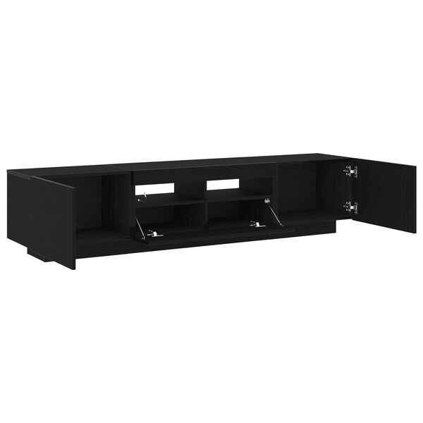 vidaXL TV Cabinet Set 2 pcs Black 70.87 x 13.78 x 15.75 in