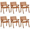 vidaXL Dining Set Brown Solid Acacia Wood Medium Seats Many Dining Set