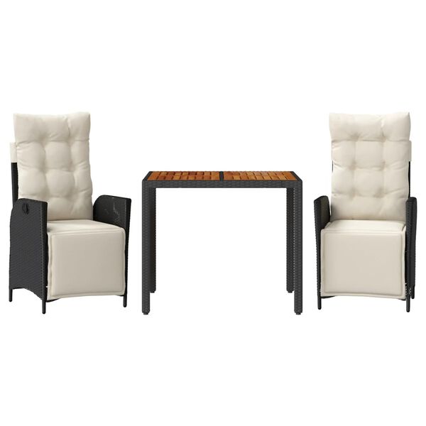 vidaXL Garden Dining Set Black, Cream white