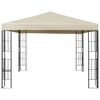 vidaXL Gazebo Cream, Black Polyester fabric, Steel 9.8 x 9.8 feet Gazebo