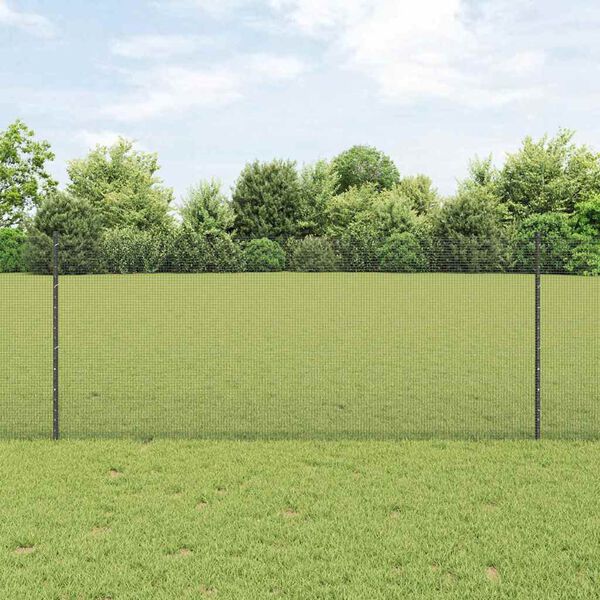 vidaXL Fence and Post Grey 3.28 x 82.02 ft Steel