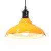 vidaXL Pendant Lamp Gloss Yellow Metal Medium Pendant Lamp Circular