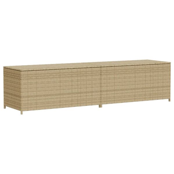 vidaXL Garden Storage Box Mix Beige PE rattan, powder-coated steel Large
