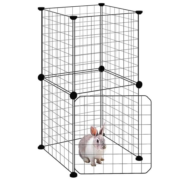 vidaXL Pet Cage Black Powder-coated steel Small Collapsible Pet Cage