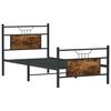 vidaXL Bed Frame Smoked Oak Engineered Wood and Steel 35.4 x 78.7 in