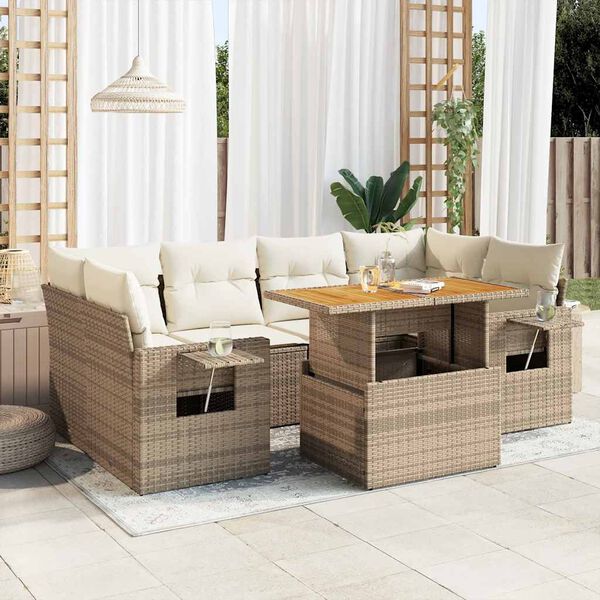 vidaXL Garden Sofa Set Beige