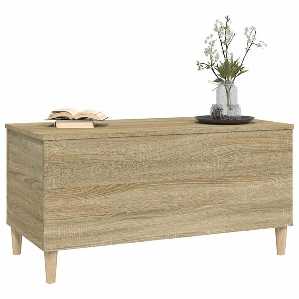 vidaXL Coffee Table Sonoma oak Engineered wood, solid eucalyptus wood
