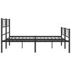 vidaXL Metal Bed Frame Black Powder-Coated Steel Queen Size