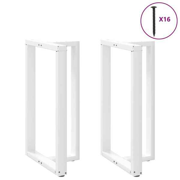 vidaXL Bar Table Leg White Powder-coated steel Adjustable Feet Table Leg