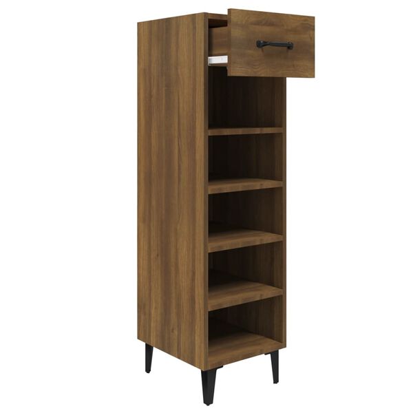vidaXL Shoe Cabinet Brown Oak Engineered wood Small Shoe Cabinet