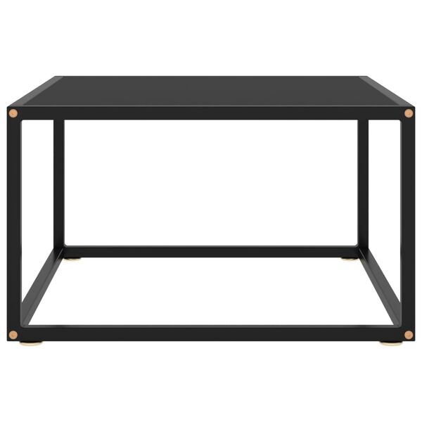 vidaXL Coffee Table Black Tempered Glass 23.6 x 23.6 x 13.8 in Durable