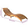 vidaXL Sun Lounger Blue cushions, Natural wood Solid acacia wood Medium