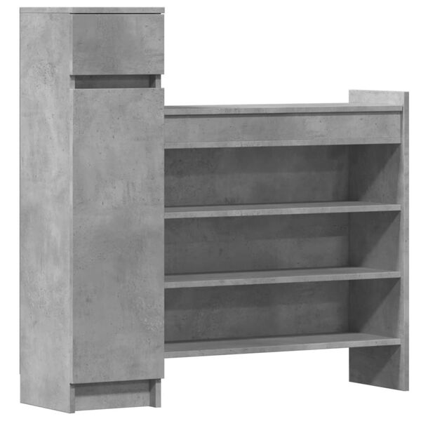 vidaXL Shoe Cabinet Concrete Gray 39.6"x11"x39.4" Engineered Wood