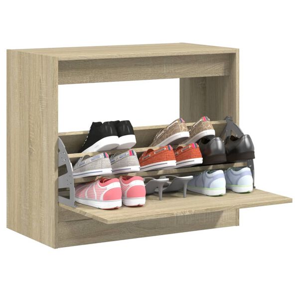 vidaXL Shoe Cabinet Sonoma oak Engineered wood Compact Modern Design