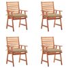 vidaXL Patio Chair Set of 4 Natural Wood Solid Acacia wood Standard