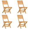 vidaXL Garden Dining Set Natural Teak Solid Teak Wood 5 Piece Set