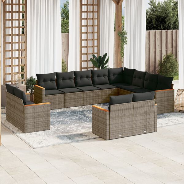 vidaXL Garden Sofa Set Grey