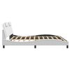 vidaXL Bed Frame "Viana" without Mattress White 76"x79.9" Faux Leather
