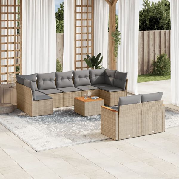 vidaXL Garden Sofa Set Beige