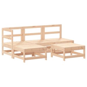 vidaXL Garden Lounge Set Natural Wood Solid Pine Wood (Untreated) Large
