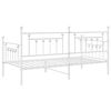 vidaXL Daybed Frame with Headboard White Twin Steel