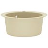 vidaXL Granite Kitchen Sink Single Basin Round Beige