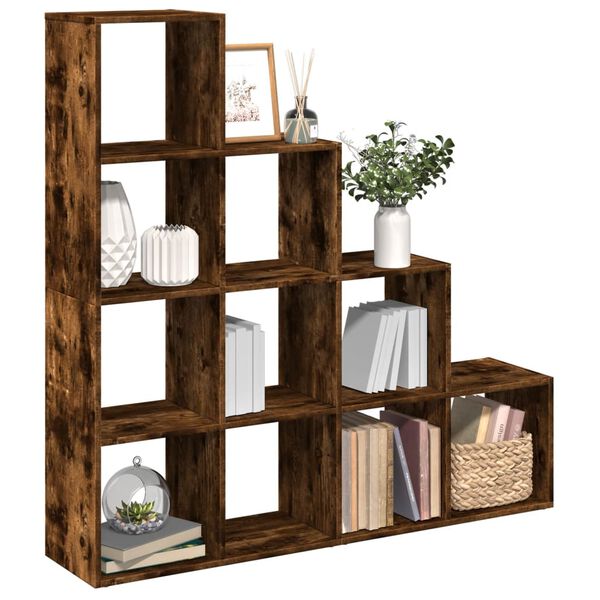 vidaXL Room Divider Bookcase Smoked oak Engineered wood