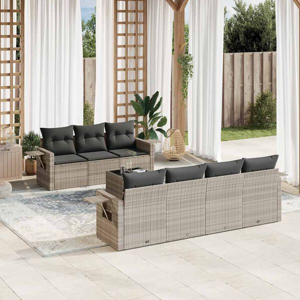 vidaXL Garden Sofa Set Light grey, Dark grey