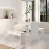 vidaXL Dining Set High gloss white Engineered wood Standard Size Durable