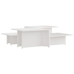 vidaXL Coffee Table Set of 2 White Particle Board Coffee Table