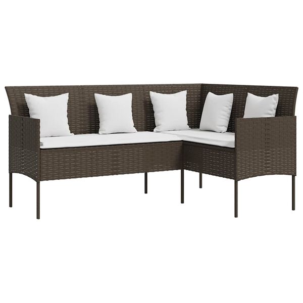 vidaXL Couch Sofa Set Brown PE rattan Large Modular Couch Sofa Set