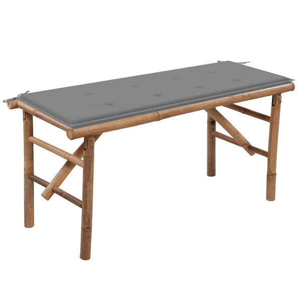 vidaXL Garden Bench Bamboo brown Bamboo, polyester Medium Collapsible