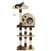 vidaXL Cat Tree Beige and Brown Particle board, Plush, Sisal 50 in tall