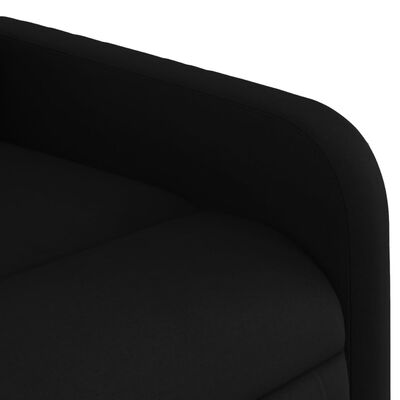 Close-up of armrest and curved back edge of recliner