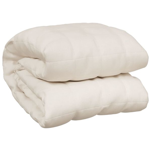 vidaXL Weighted Blanket Light Cream Cotton 78.7 x 78.7 in