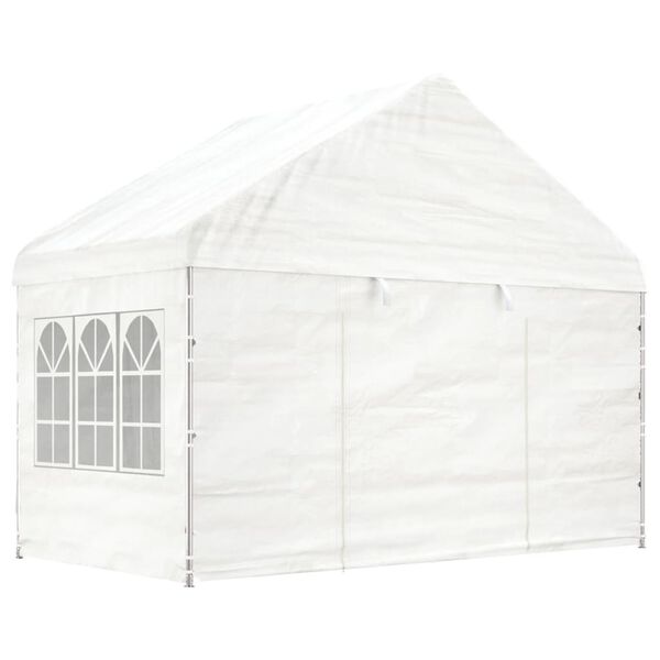 vidaXL Gazebo with Roof White 51.2'x13.4'x10.6' Polyethylene