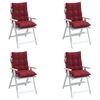 vidaXL Lowback Chair Cushion Set of 4 Wine red
