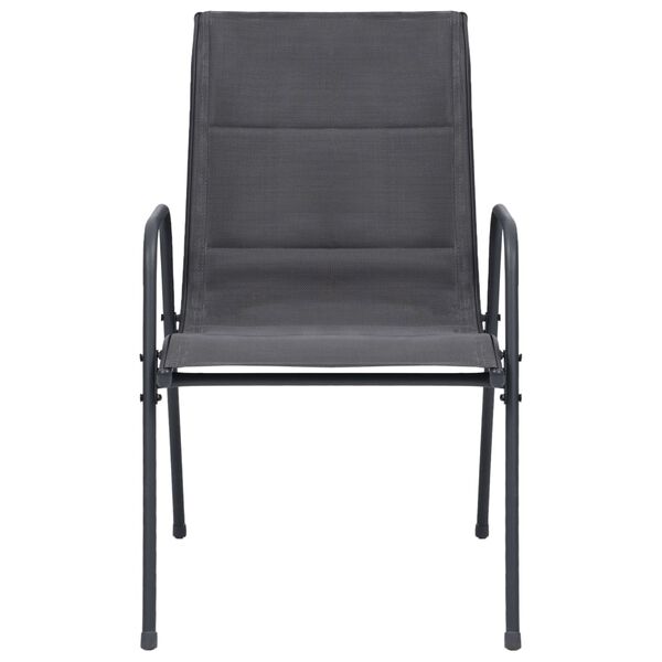vidaXL Stackable Patio Chairs 4 pcs Steel and Textilene Anthracite
